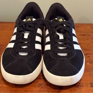 Adidas Women’s Black and White Suede and Leather Sneakers